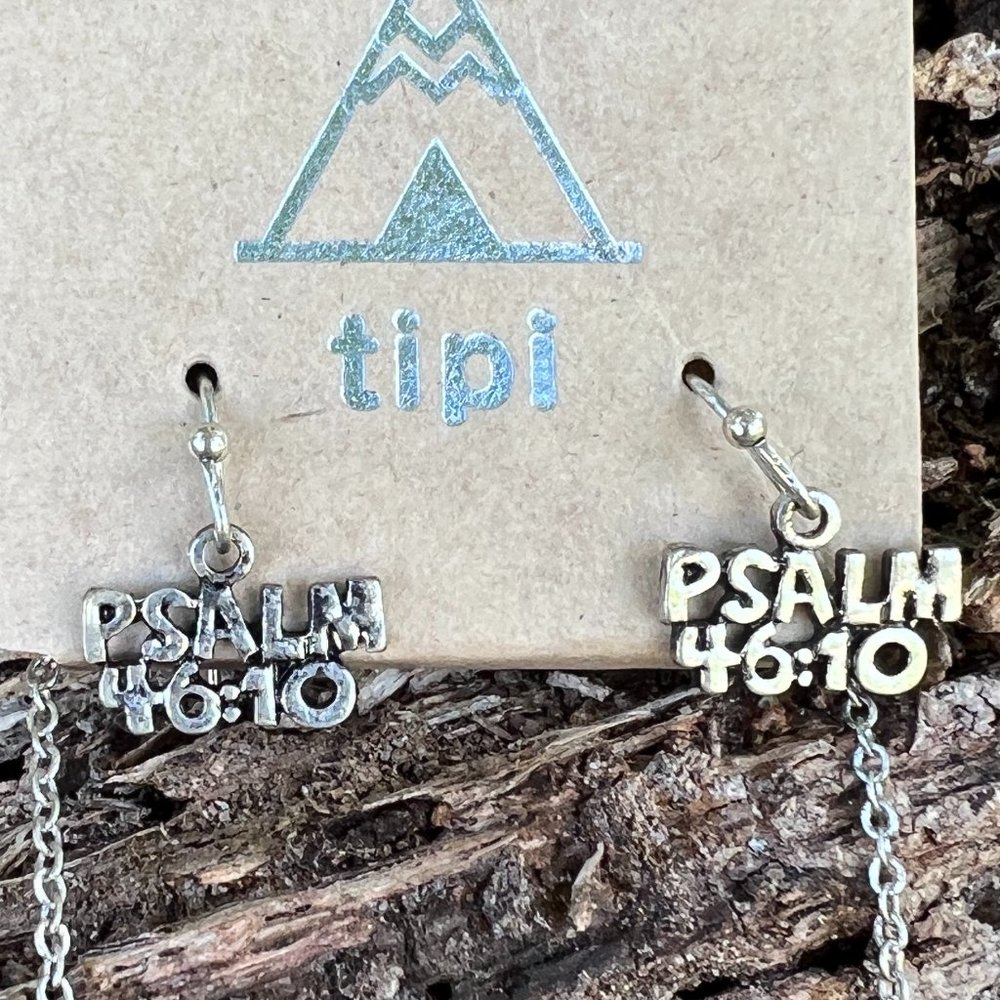 Psalms 46:10 Necklace and Earrings set